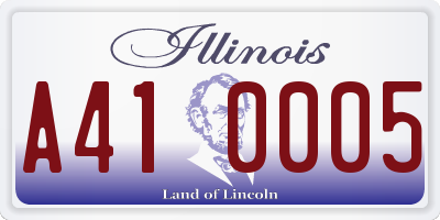 IL license plate A410005