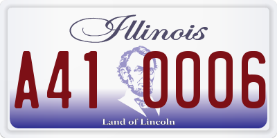 IL license plate A410006