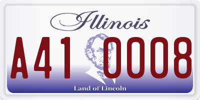 IL license plate A410008