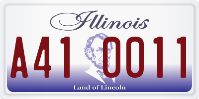 IL license plate A410011