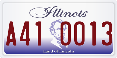 IL license plate A410013