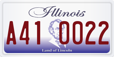 IL license plate A410022