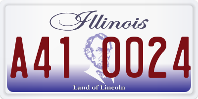 IL license plate A410024