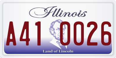 IL license plate A410026