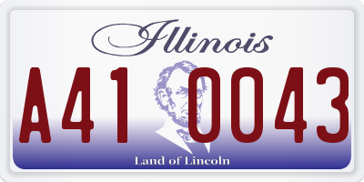 IL license plate A410043