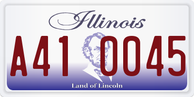 IL license plate A410045