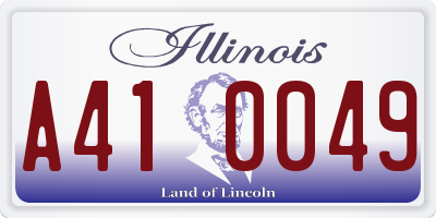 IL license plate A410049