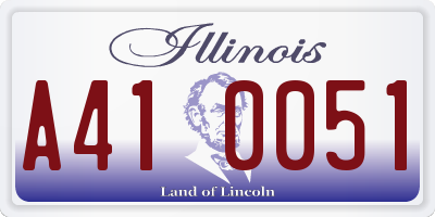IL license plate A410051