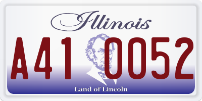 IL license plate A410052
