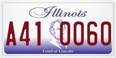 IL license plate A410060