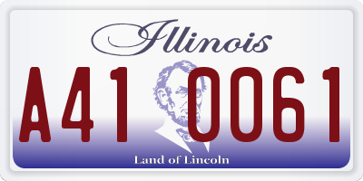 IL license plate A410061