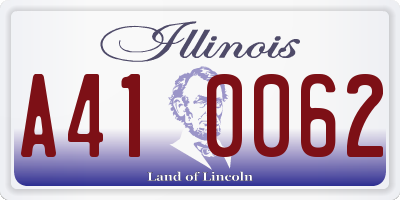 IL license plate A410062