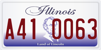 IL license plate A410063