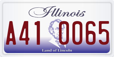 IL license plate A410065