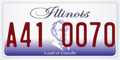 IL license plate A410070