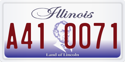 IL license plate A410071