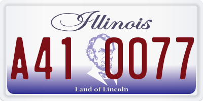 IL license plate A410077