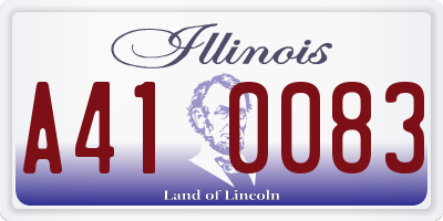 IL license plate A410083