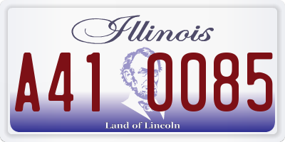 IL license plate A410085