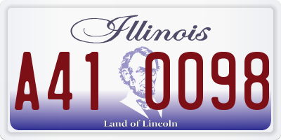 IL license plate A410098