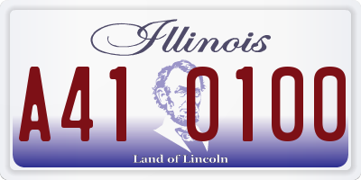 IL license plate A410100