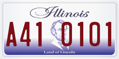 IL license plate A410101