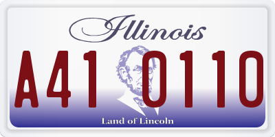 IL license plate A410110