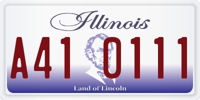 IL license plate A410111