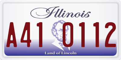IL license plate A410112