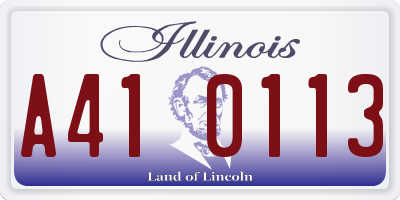 IL license plate A410113