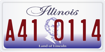 IL license plate A410114