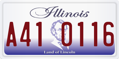 IL license plate A410116