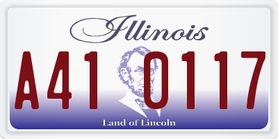 IL license plate A410117