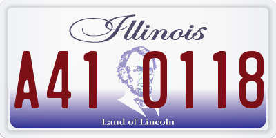 IL license plate A410118