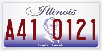 IL license plate A410121