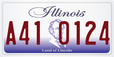 IL license plate A410124
