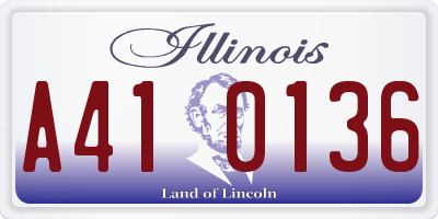 IL license plate A410136