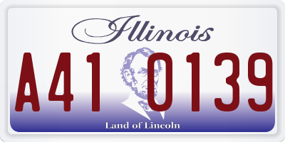 IL license plate A410139