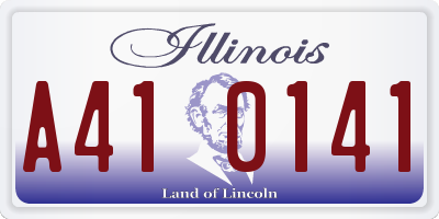 IL license plate A410141