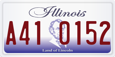 IL license plate A410152