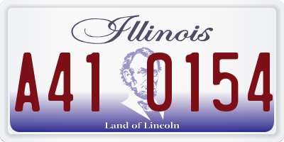 IL license plate A410154