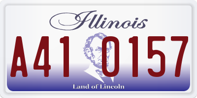 IL license plate A410157