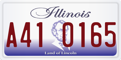 IL license plate A410165