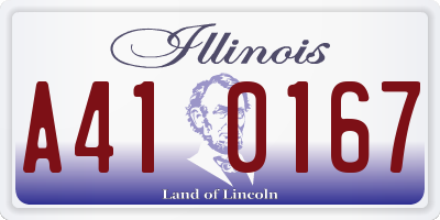 IL license plate A410167