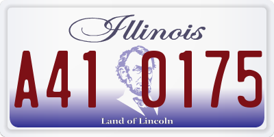 IL license plate A410175