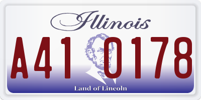IL license plate A410178