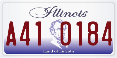 IL license plate A410184
