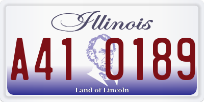 IL license plate A410189