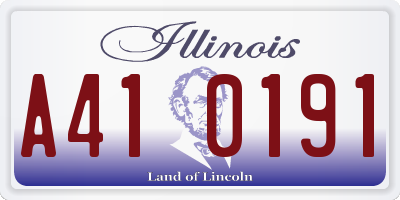 IL license plate A410191
