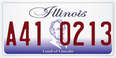 IL license plate A410213